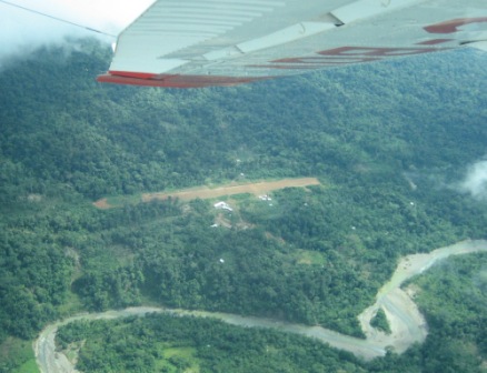 the first of many scars in the jungle - the only places offering a survivable landing