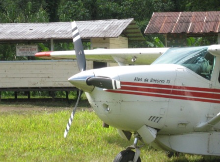 "Alas de Socorro" means "wings of help" in Spanish