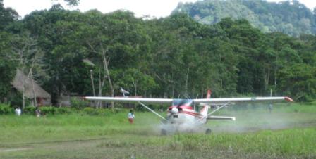 this was a relatively clean landing, with water spashing up instead of mud