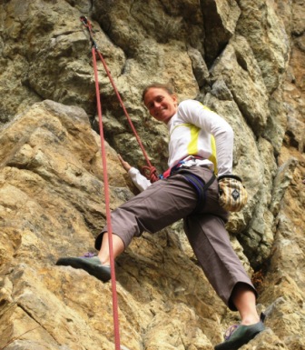 Donna just hanging out below the big overhang just out of the picture above me
