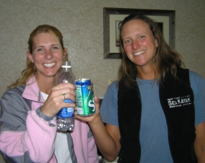 Ginni & Chandra practicing the toast