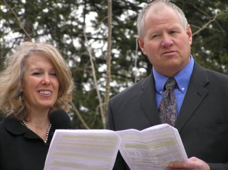 Bill & Alicia read what Sandi and Donna compiled (printed above)
