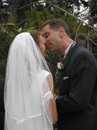 Going in for the first kiss of the spouse