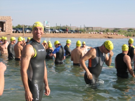 Sandi looking spiffy in his wetsuit