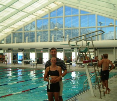 Backing up against Sandi - and drying off just a little more :)
